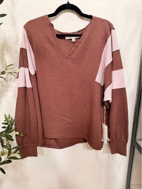 NWT Blue Velvet Long Sleeve Waffle Knit Top